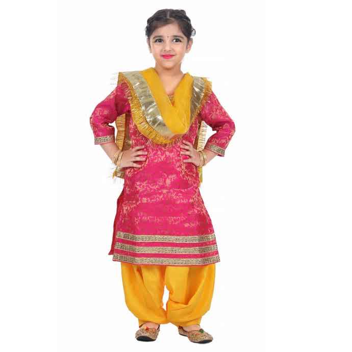 Punjabi Dress for Girls Traditional Folk Dance Costume for Kids