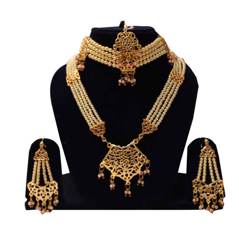White Kathak Jewellery Set for kids Fancy Dress